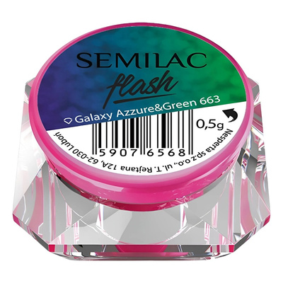 Semilac Flash Galaxy - 663 Azzure & Green Nail Powder 0.5g