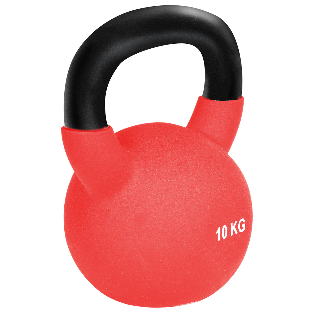 HOMCOM Kettlebell, 10kg Kettle Bell with Non-Slip Handle for Home Gym Weight Lifting and Strength Training, Red