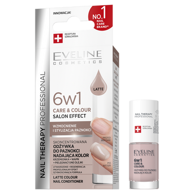 Eveline Nail Therapy Professional Care & Colour 6in1 Concentrated Nail Conditioner Color Latte 5ml