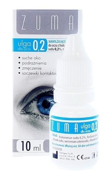 ZUMA Noka relief to eyes 0.2 Lubricant eye drops with sodium hyaluronate 0.2% Best Before 30.09.26