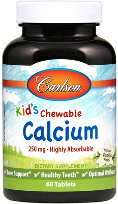 Kid's Chewable Calcium, 250mg Natural Vanilla - 60 tablets