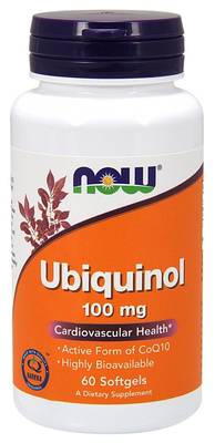Now Foods Ubiquinol 100mg Coenzyme Q10 Energizes & Supports Heart 60 Capsules