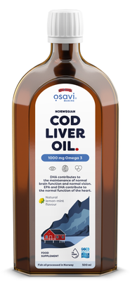 Osavi Norwegian Cod Liver Oil 1000mg Omega 3 Lemon Mint 500 ml