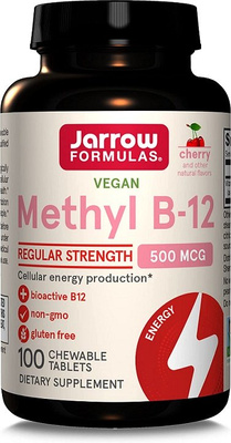 Methyl B-12, 500mcg (Cherry) - 100 vegan chewable tabs