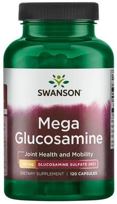 Swanson Mega Glucosamine 750mg for Joint and Cartilage Support 120 Capsules