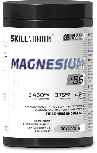 Skill Nutrition Magnesium + B6 Supplement for Nervous System Support 90 Capsules