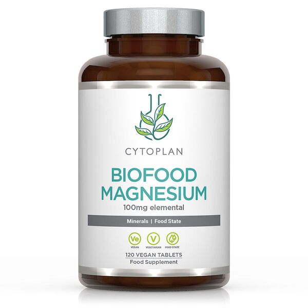 Cytoplan Biofood Magnesium Food-Based Supplement For Energy Muscle and Nervous System Support 120 Vegan Tabs