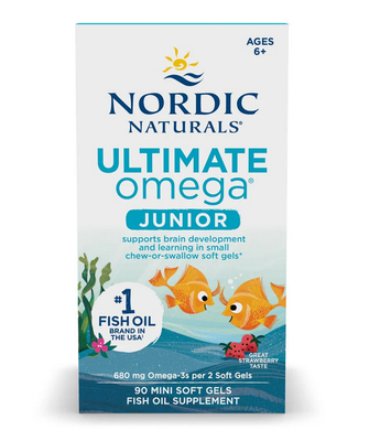 Ultimate Omega Fish Oil Junior, 680mg Strawberry (EAN 768990891069) - 90 mini softgels