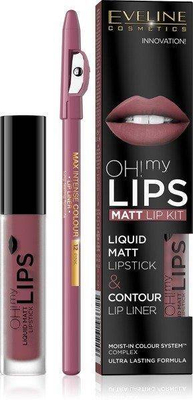 Eveline Oh My Lips Matt Liquid Lipstick and Lip Liner No. 06 Cashmere Rose 1 Piece