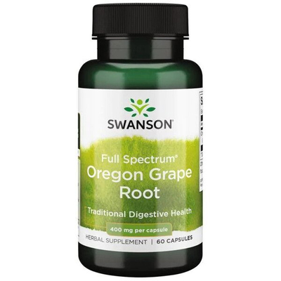 Swanson Oregon Grape Root 400mg Supporting Digestion 60 Capsules