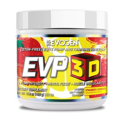 Evogen EVP 3D Strawberry Lemonade Stim-Free Pre-Workout for Pump and Focus 468g