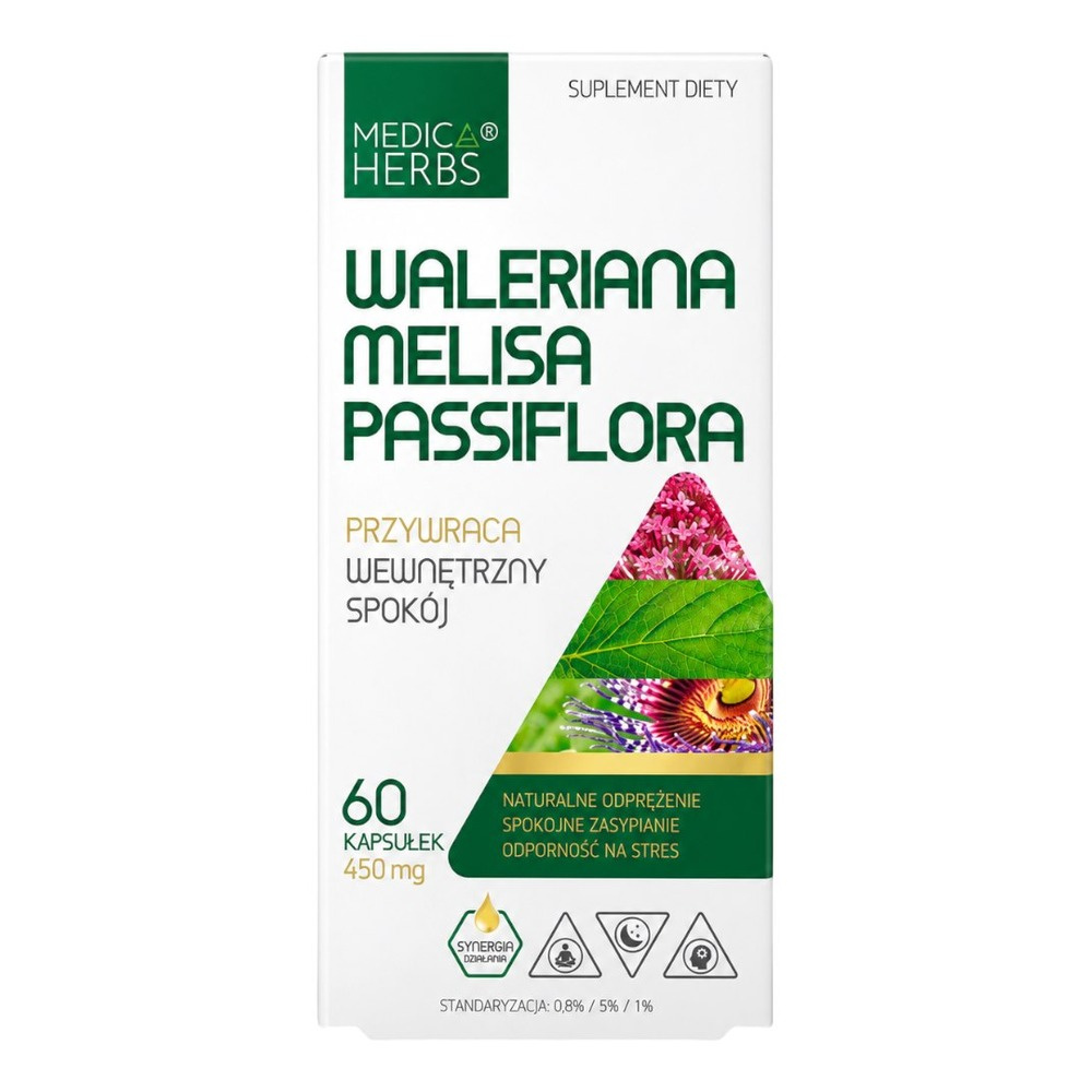 MEDICA HERBS Valerian + Lemon Balm + Passionflower 60 Capsules