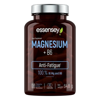 Essensey Magnesium B6 Dietary Supplement For Fatigue and Tiredness 90 Capsules