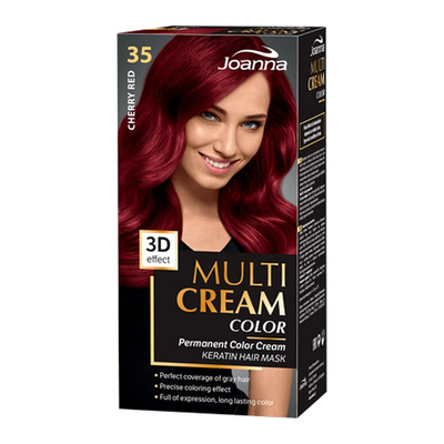 Joanna Multi Cream Permanent Intensive Hair Color Dye Care 35 Cherry Red 60x40x20g