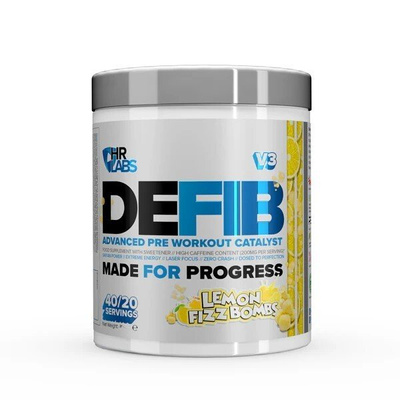HR Labs Defib V3 Advanced Pre Workout for Energy and Focus Lemon Fizz Bombs 440g