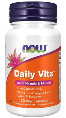 NOW Foods Daily Vits Daily Multivitamin with Lutein and Lycopene 30 Vcaps