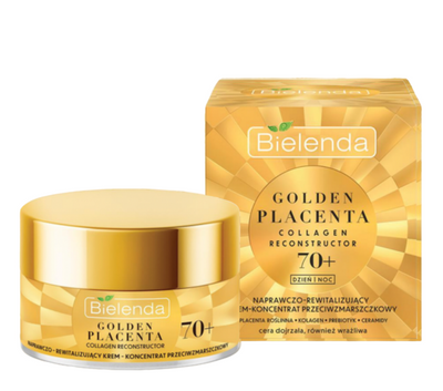 Bielenda Golden Placenta Collagen Cream Anti-Wrinkle 70+ for Day and Night 50ml