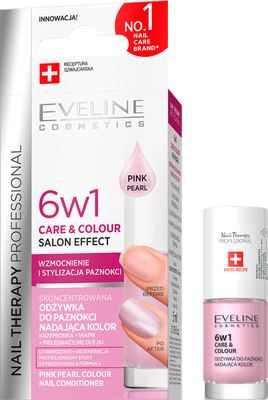 Eveline Nail Therapy Professional 6in1 Care & Color Concentrated Nail Conditioner Color Pink Pearl 5ml