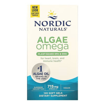Nordic Naturals Algae Omega 715mg Omega 3 For Vegans and Vegetarians 120 Softgels
