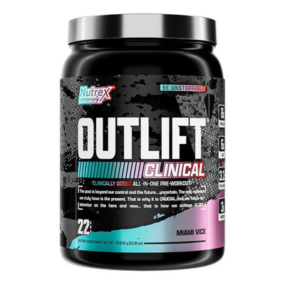 Nutrex OutLift Clinical Miami Vice Pre-Workout Powder for Strength and Muscle Pump 628g