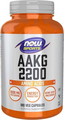 NOW Foods AAKG 2200 Nitric Oxide Precursor 180 Vcaps