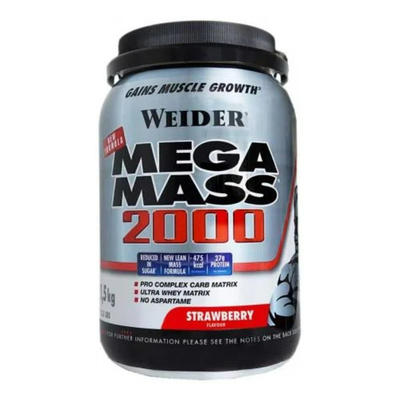 Weider Mega Mass 2000, Strawberry - 1500g
