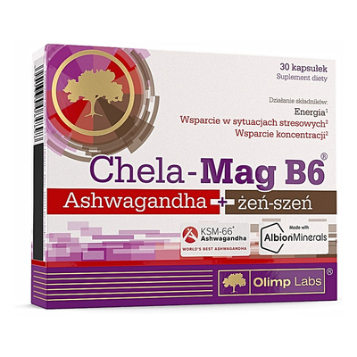 Olimp Chela-Mag B6 Ashwagandha KSM-66 + Ginseng 30 Capsules