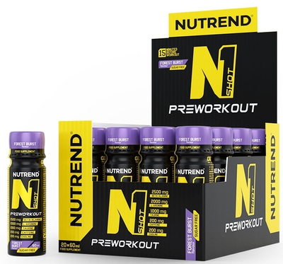 Nutrend N1 Shot Forest Burst Pre-Workout Stimulant for Athletes 20 x 60ml