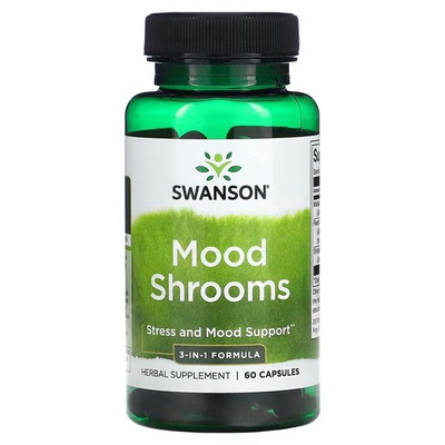 Swanson Mood Shrooms Adaptogenic Mushrooms for Mood & Immunity 60 Capsules