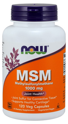 NOW Foods MSM 1000 mg Methylsulphonylmethane Natural Support for Joints Skin and Hair 240 Capsules