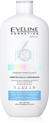 Eveline 6 Ceramids Deeply Moisturizing Emollient Body Cream for Very Dry Skin 350ml