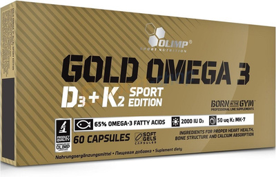 Olimp Gold Omega 3 D3 + K2 Sport Edition for Heart and Bones 60 Capsules