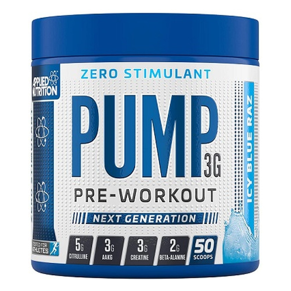 Pump 3G Pre-Workout (Zero Stimulant), Icy Blue Raz (EAN 634158794353) - 375g