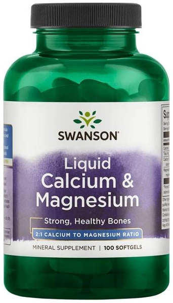 Swanson Liquid Calcium & Magnesium 2:1 for Strong Bones 100 Softgels