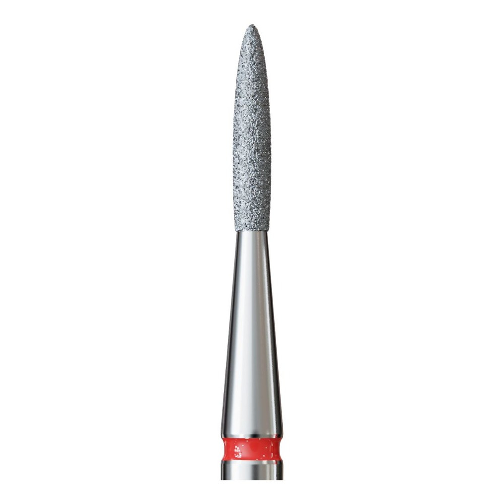 IQ Nails Diamond Nail Drill Bit Long Flame Shaped Fine 1.4mm Abrasive for Delicate Polish Use 243R.514.014 1 Piece