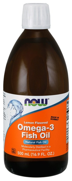 NOW Foods Omega-3 Fish Oil Liquid Lemon 500ml