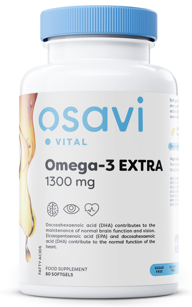 Osavi Omega 3 Extra Molecularly Distilled 1300mg Lemon 60 softgels