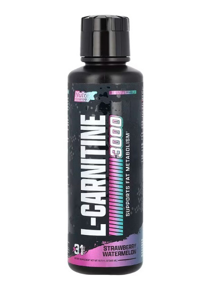 Nutrex L-Carnitine 3000 Liquid for Fat Metabolism and Endurance Support Strawberry Watermelon 465ml