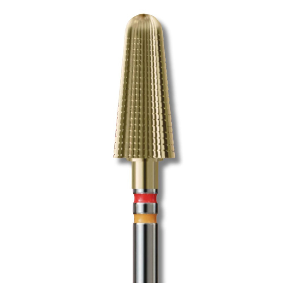 IQ Nails DuoFrez Tungsten Carbide Nail Drill Bit Cone Shaped Bidirectional Cross Cut 6mm ZRN Coating 201RLF HP.060 1 Piece