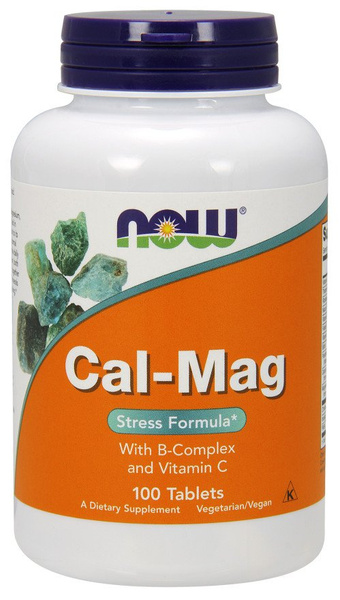 NOW Foods Cal-Mag Stress Formula with B-Complex and Vitamin C Supplement For Stress and Energy 100 Tablets
