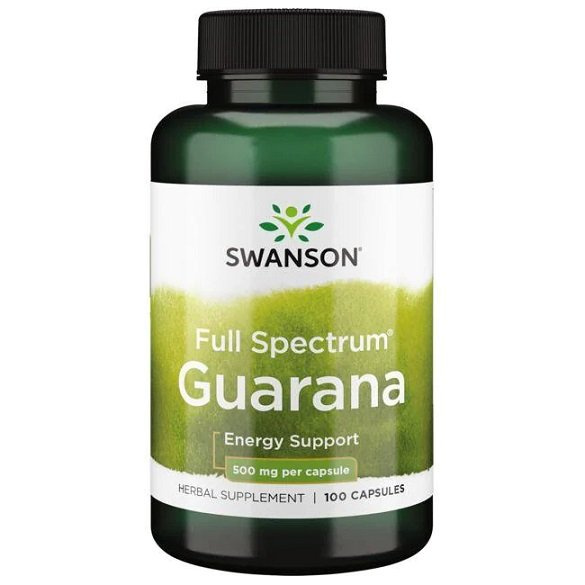 Swanson Full Spectrum Guarana 500mg for Energy and Focus 100 Capsules