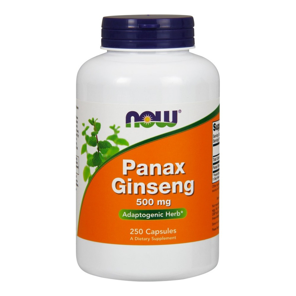 Now Foods Panax Ginseng 500mg Korean Ginseng Strengthens the Body 250 Capsules