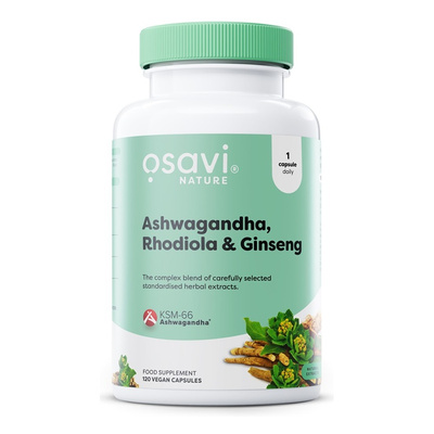 Osavi Ashwagandha Rhodiola and Ginseng 120 vegan caps