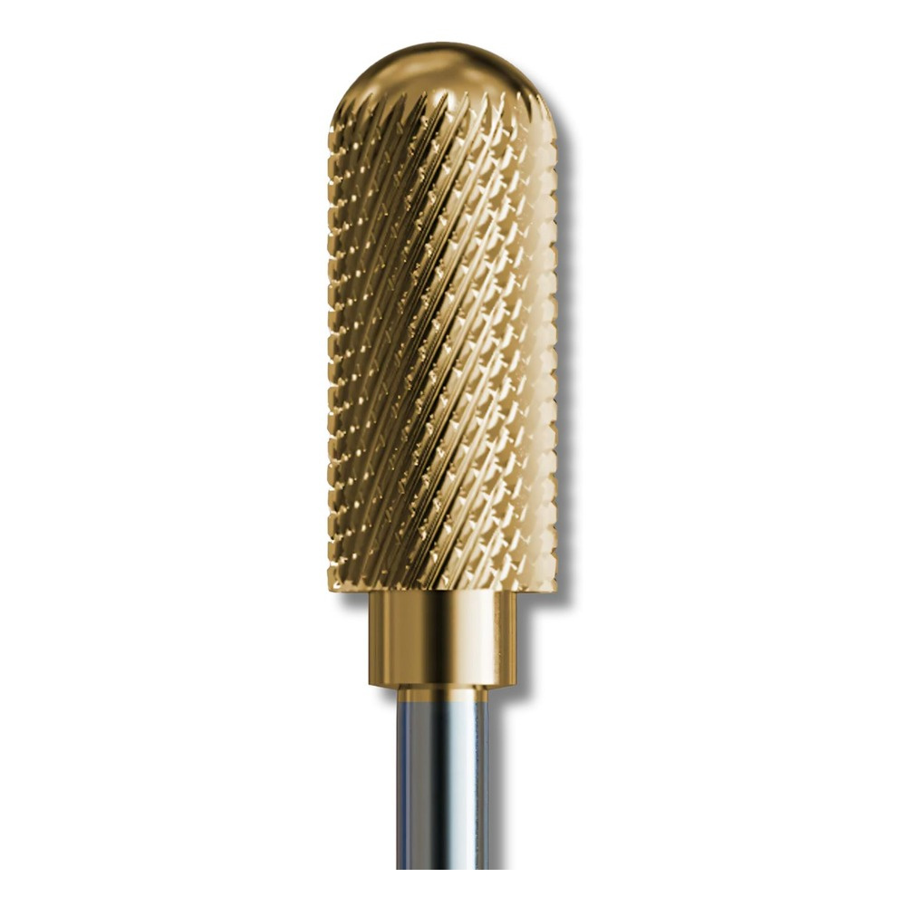 IQ Nails Tungsten Carbide Nail Drill Bit Rounded Cylinder Special Cross Cuts 6mm ZRN Coating Manicure Pedicure 147XUF HP.060 1 Piece