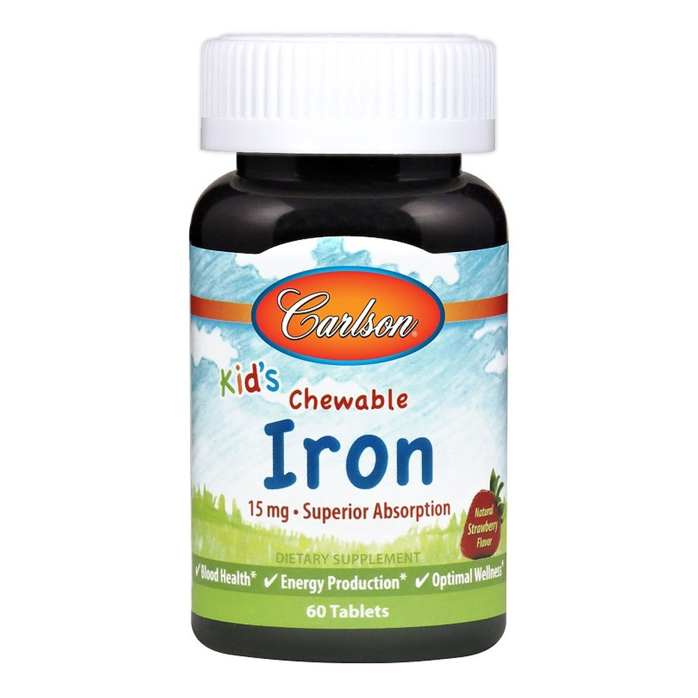Kid's Chewable Iron, 15mg Strawberry - 60 tablets