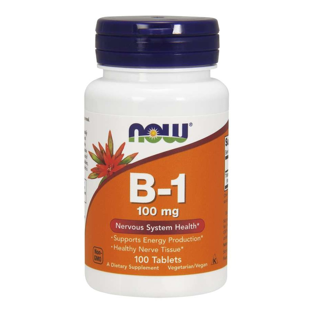 Now Foods Vitamin B-1 Thiamine 100mg Supports Nervous System & Brain Function 100 Tablets
