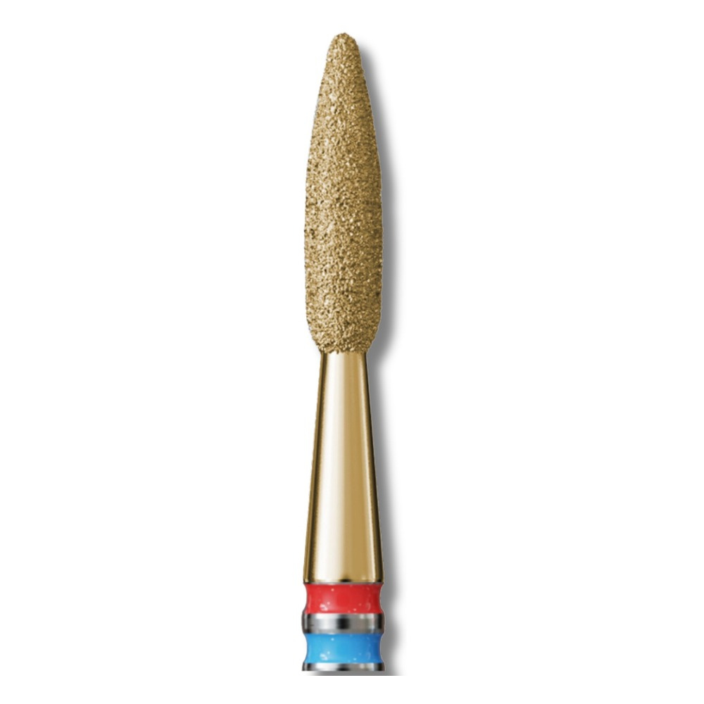 IQ Nails DuoFrez Diamond Nail Drill Bit Long Flame Shape Fine Standard 2.1mm ZRN Coating 243R.FM.021_ZRN 1 Piece