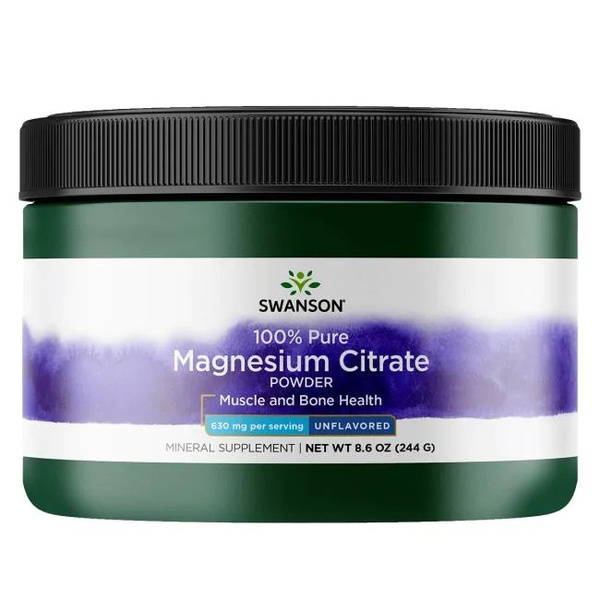 Swanson Magnesium Citrate Powder for Nerve & Muscle Support 244g