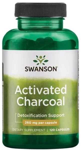 Swanson Activated Charcoal 260mg for Digestive Support 120 Capsules