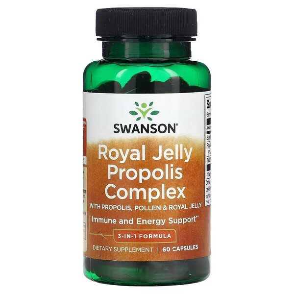 Swanson Royal Jelly Propolis Complex for Immunity and Energy Support 60 Capsules